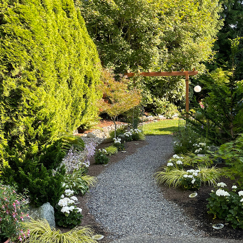 garden path leading to pergola